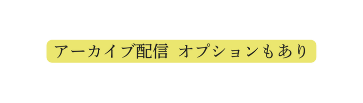 アーカイブ配信 オプションもあり